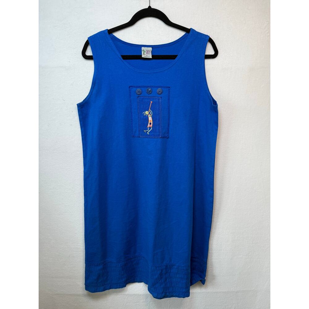 Cactus California 100% Cotton Sleeveless Dress, Size Large, Vintage